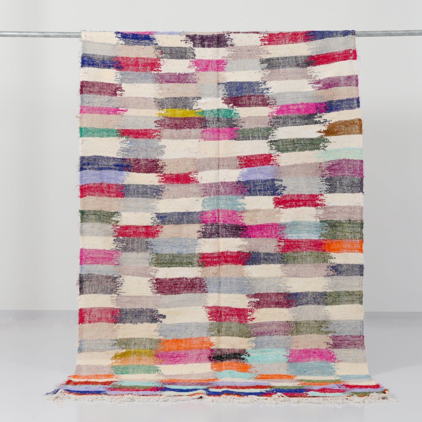 Tapis berbère Kilim Boucherouite n°2751 - Nénuphar - 234 x 132 cm