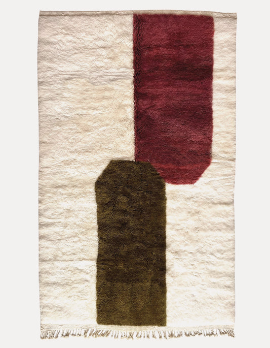 Tapis berbère Mrirt n° 3265 - Acajou - 248 x 153 cm