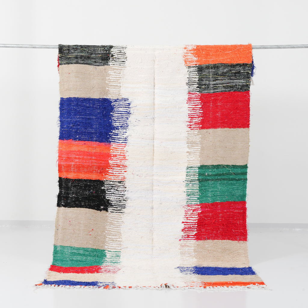 Tapis berbère Kilim Boucherouite n°2420 - Camino - 257 x 142 cm