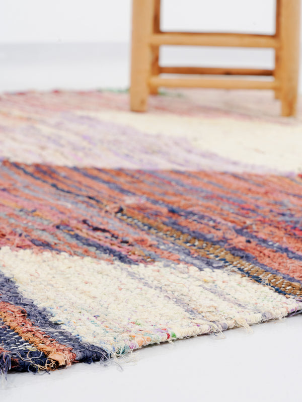 Tapis berbère Kilim Boucherouite n°2694 - Hippopotame - 271 x 146 cm