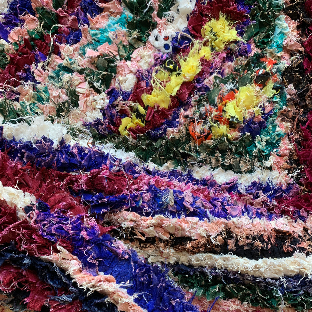 Tapis berbère Boucherouite n°2768 - Pétunia - 240 x 141 cm