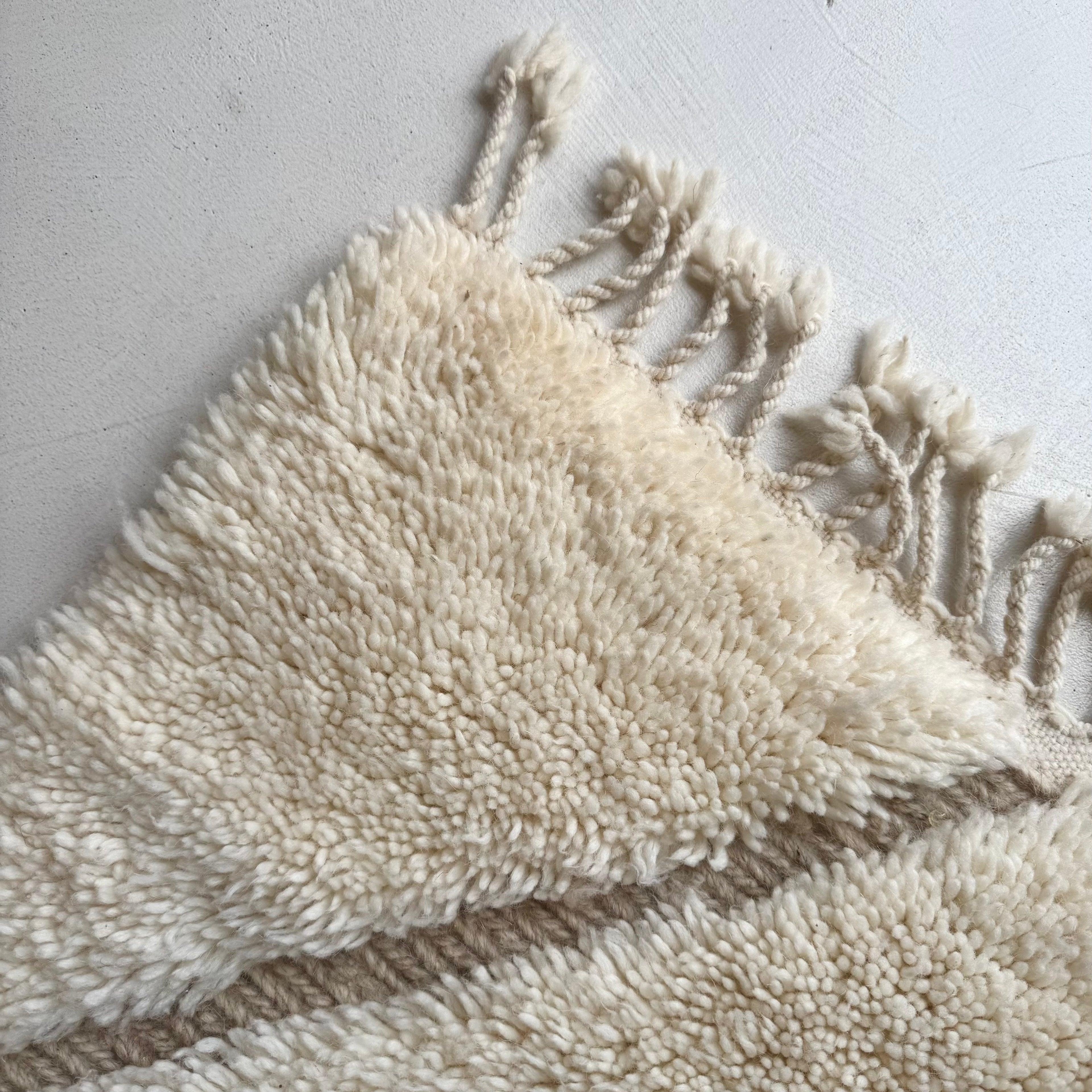 Tapis berbère Beni Ouarain n°3291 - Ivoire - 317 x 205 cm