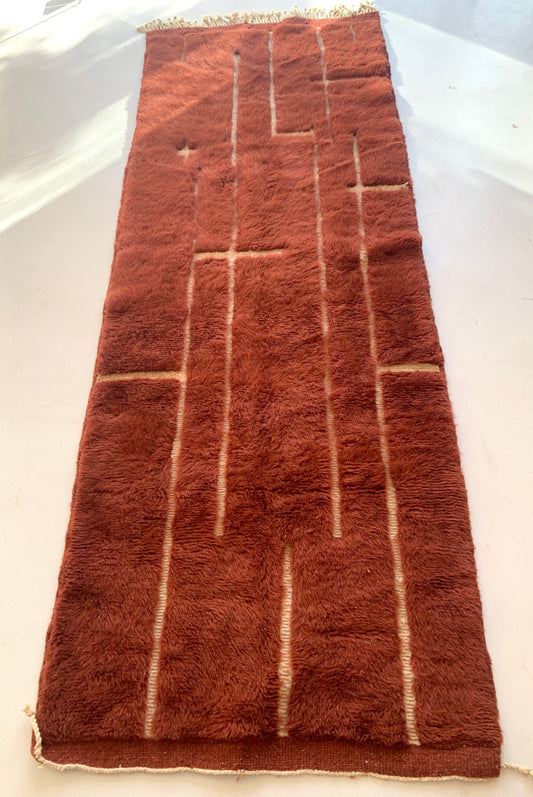 Tapis berbère Mrirt couloir n°3133 - Stone