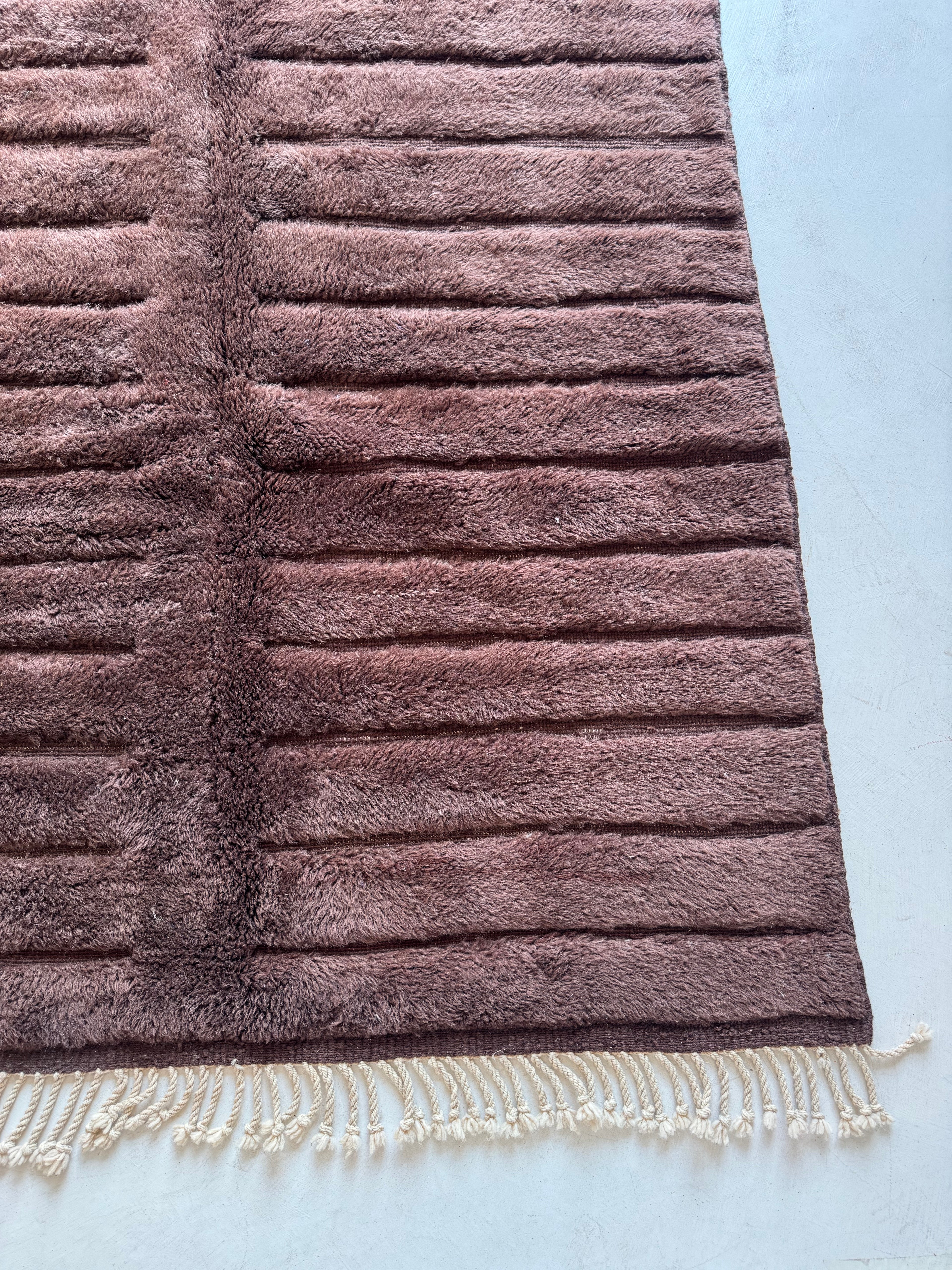 NEW ! Tapis berbère Mrirt n°3324 -  Chocolat - 341 x 250 cm