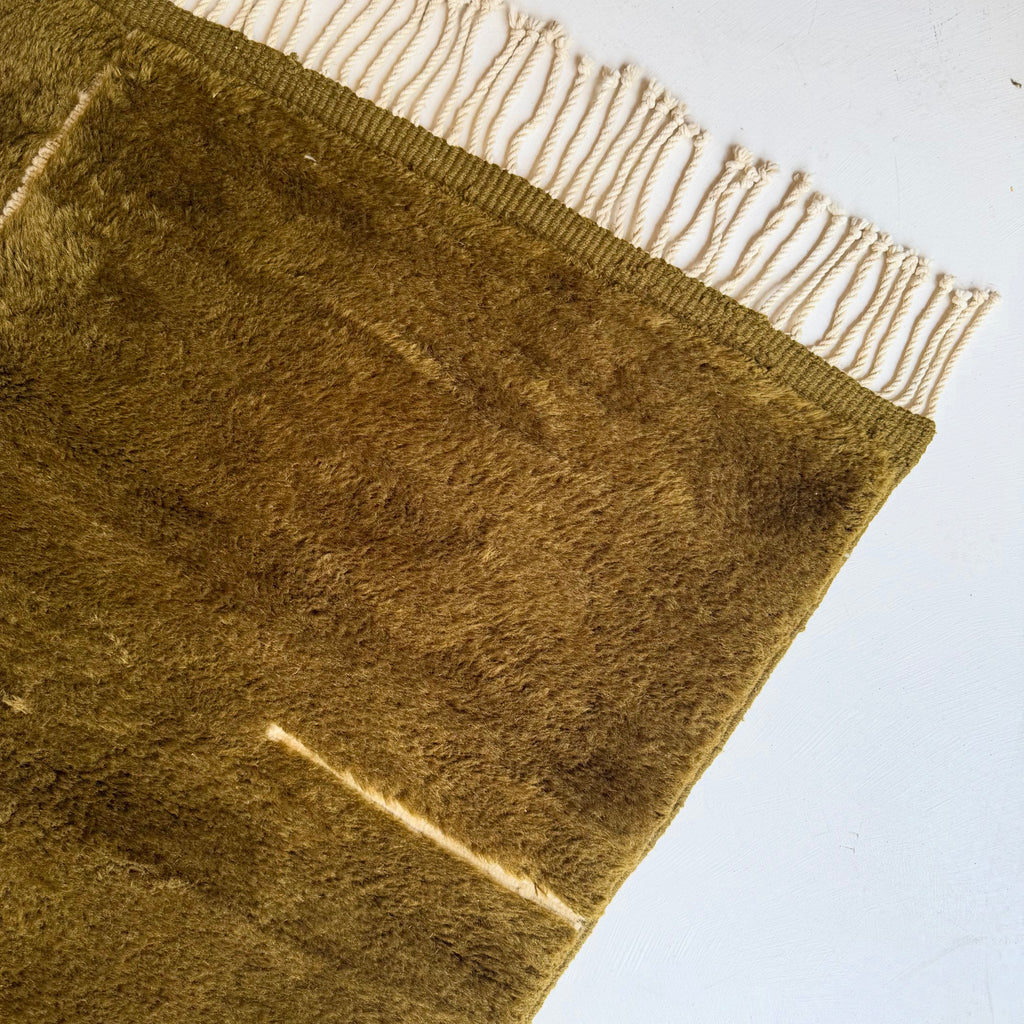 Tapis berbère Mrirt n°3373 - Olivier - 397 x 297 cm