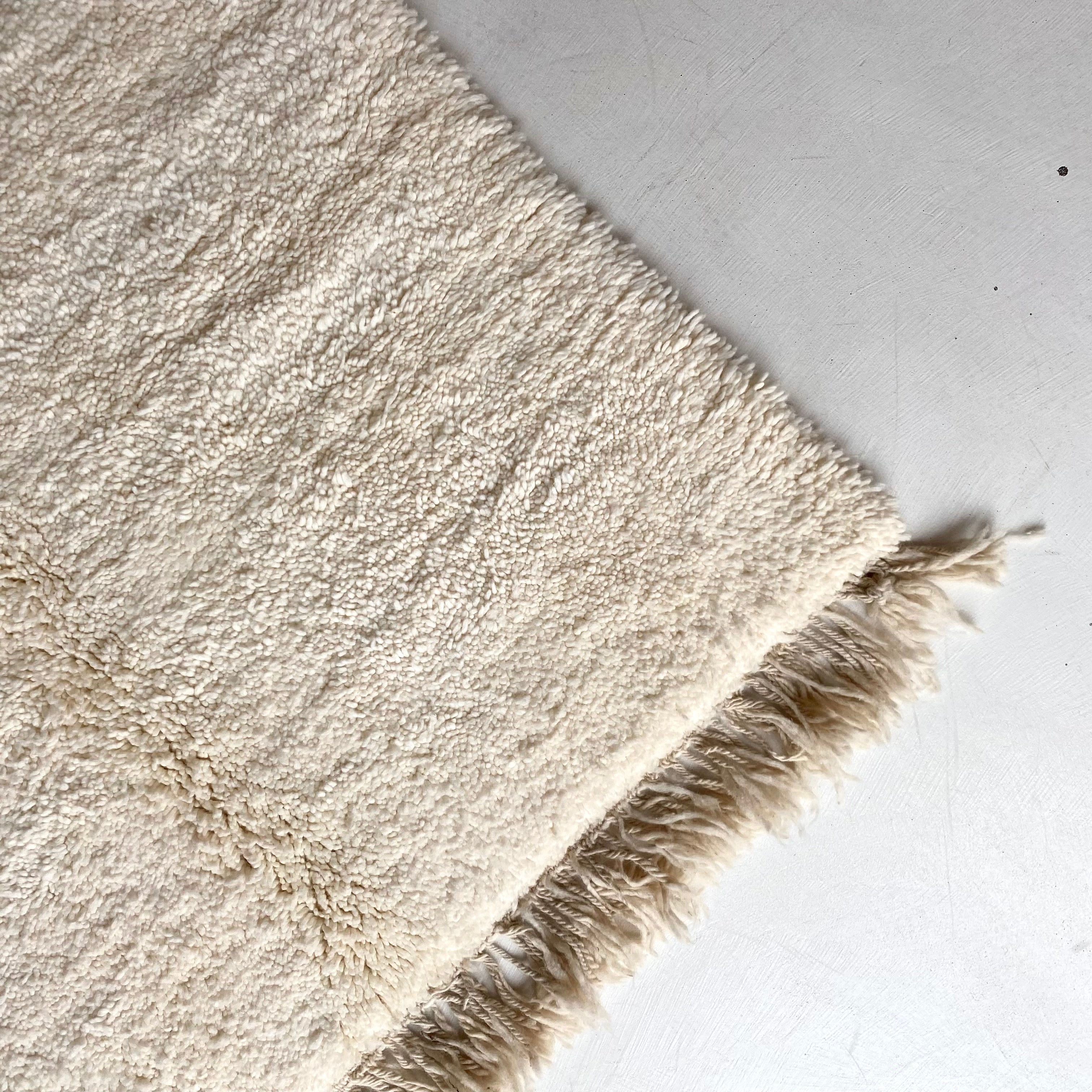 Tapis berbère béni Ouarain n°3257 - White flag GM - 298 x 211 cm