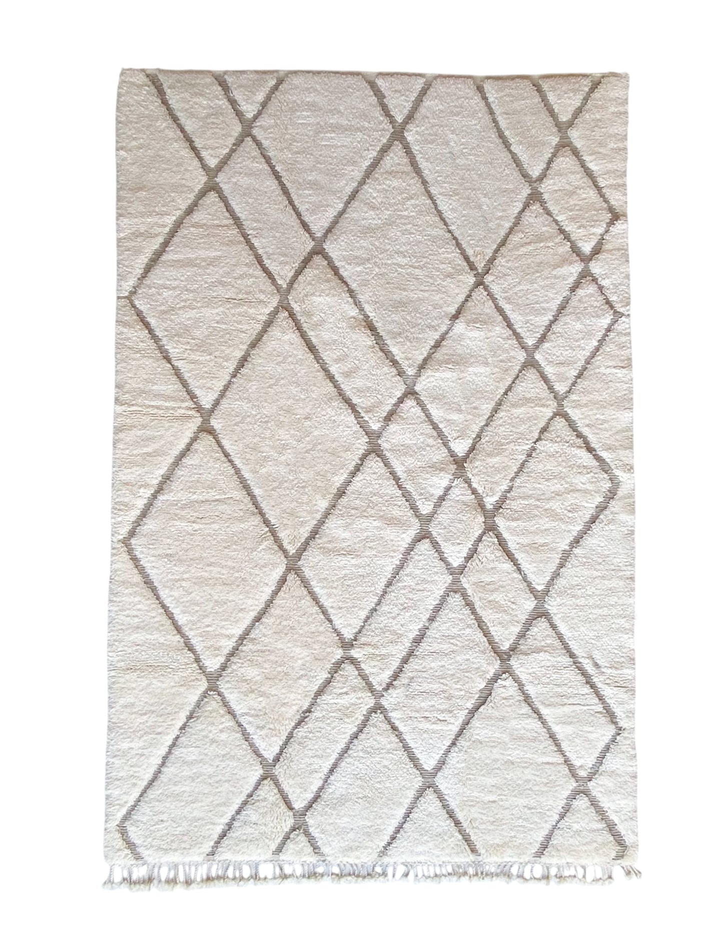 Tapis berbère Beni Ouarain n°3225 - Ivoire - 300 x 200 cm