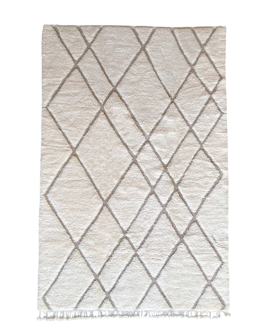Tapis berbère Beni Ouarain n°3225 - Ivoire - 300 x 200 cm