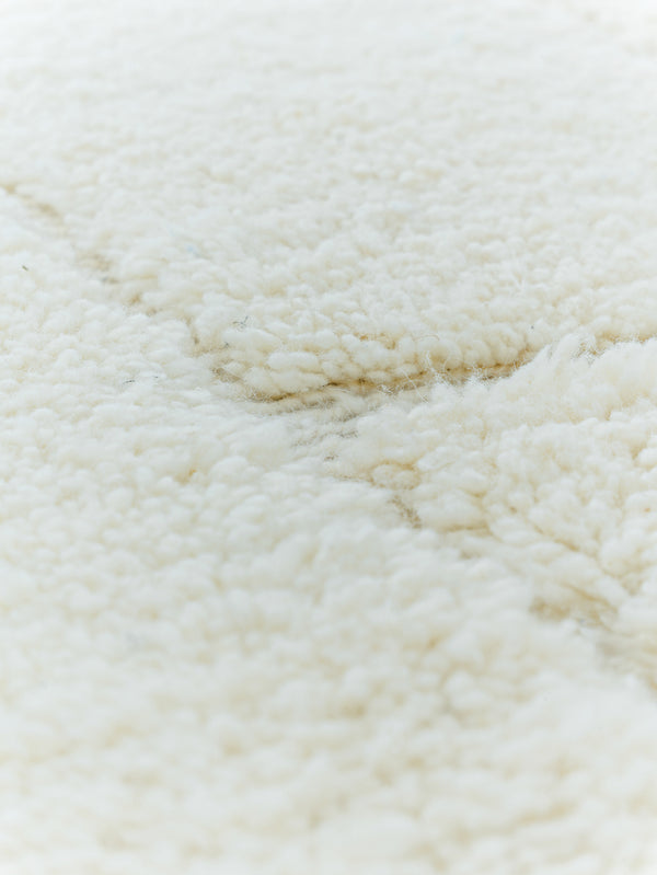 Tapis berbère Beni Ouarain n°2803 - Labyrinthe White- 211 x 300 cm