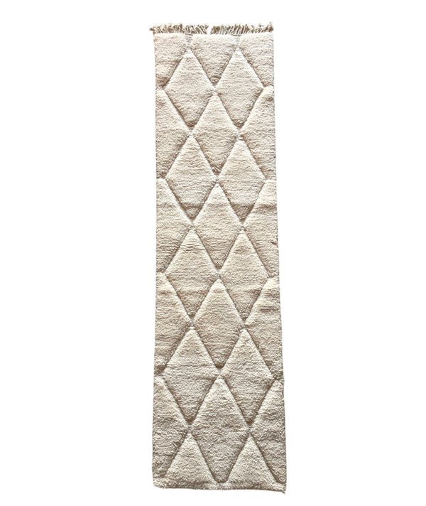 Tapis berbère couloir n°2736 - Vanille - 303 x 78 cm