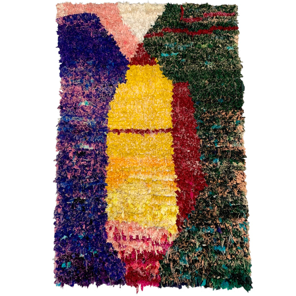 Tapis berbère Boucherouite n°2769 - Dandelion - 152 x 235 cm