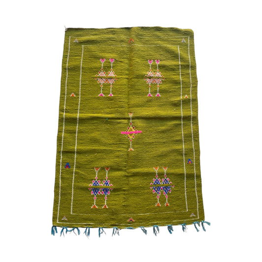 Tapis berbère Kilim n°3140 - Verdure - 149 x 100 cm