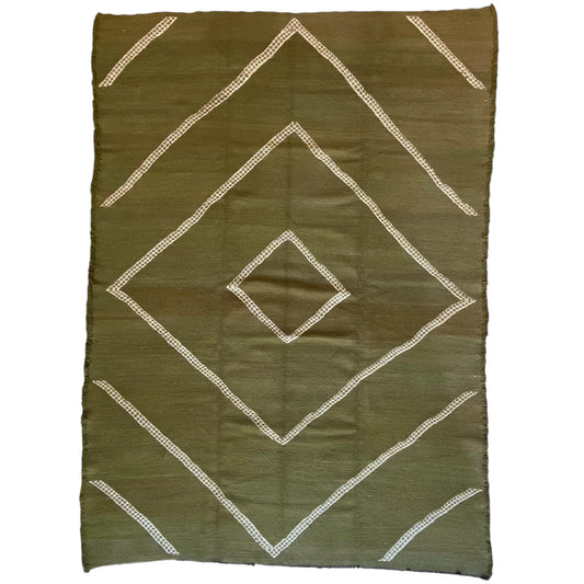 Tapis berbère Kilim Tazenakhat n°2740 - Basilic - 307 x 218 cm
