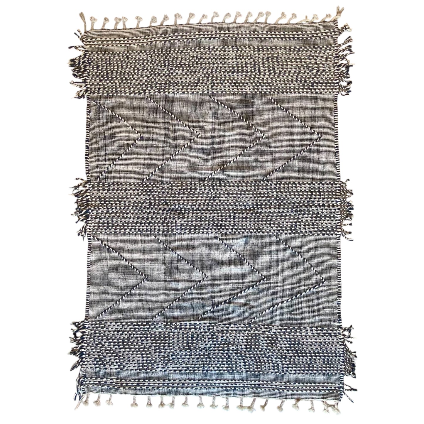 Tapis berbère Zanafi n°2703 - Pétrole - 299 x 201 cm