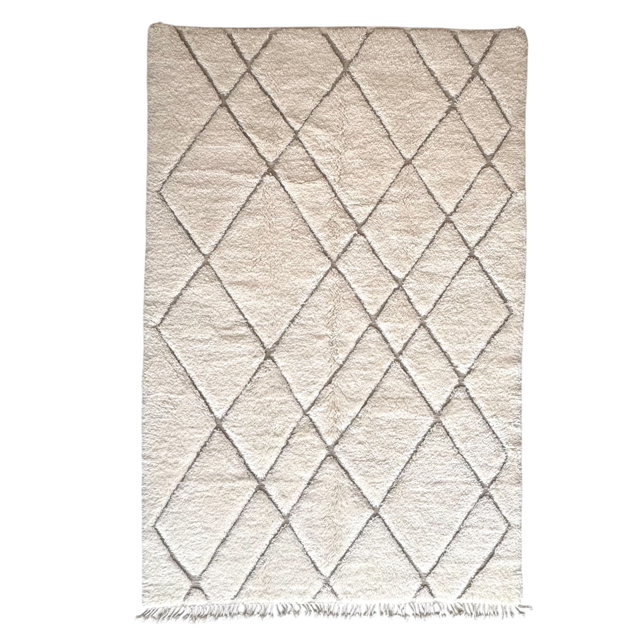 Tapis berbère Beni Ouarain n°3291 - Ivoire - 317 x 205 cm