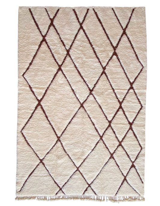 Tapis berbère Beni Ouarain n°3242 - Terracota - 302 x 203 cm