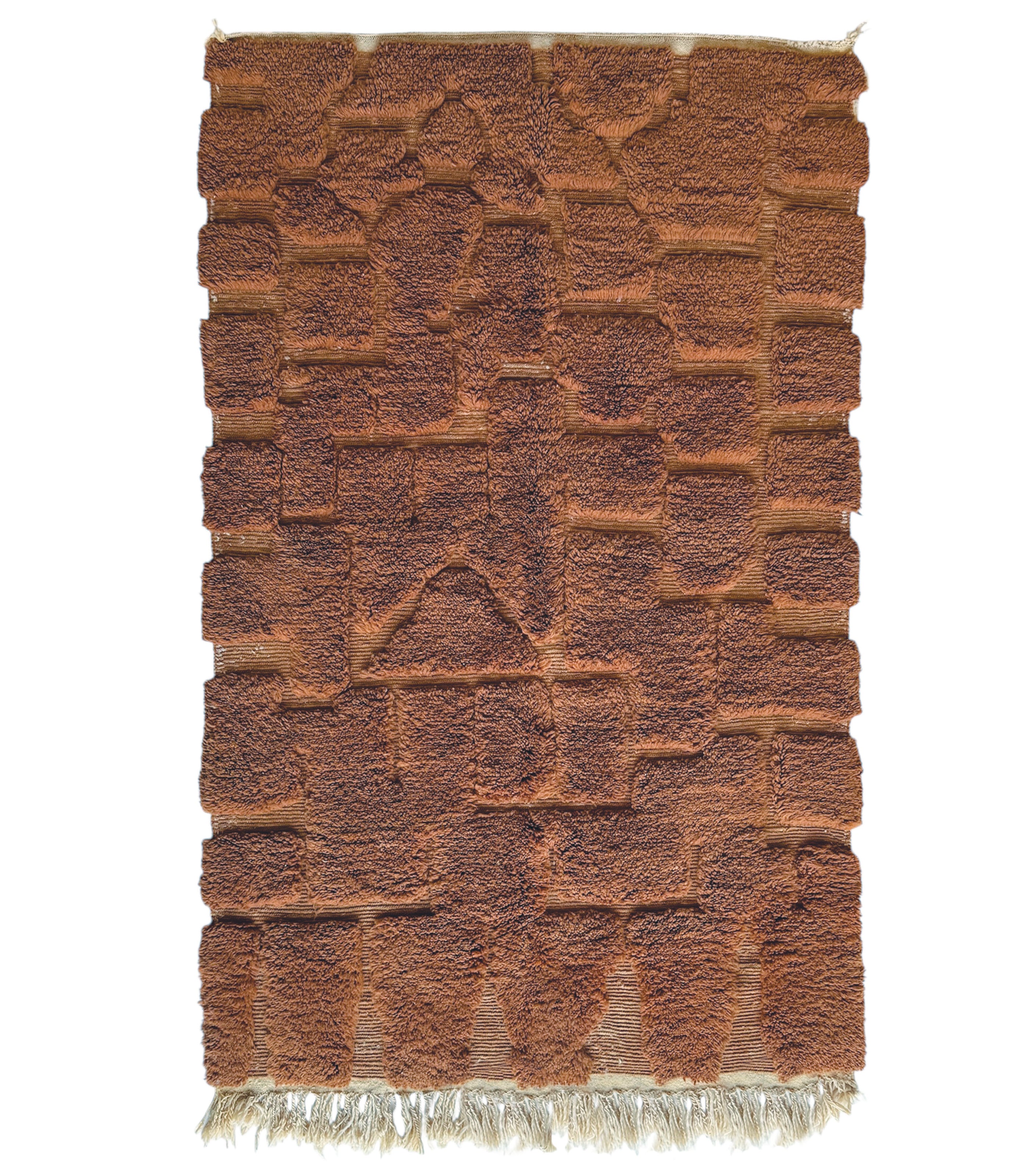 Tapis berbère Béni Ouarrain n° 3251 - Bison - 242 x 149 cm