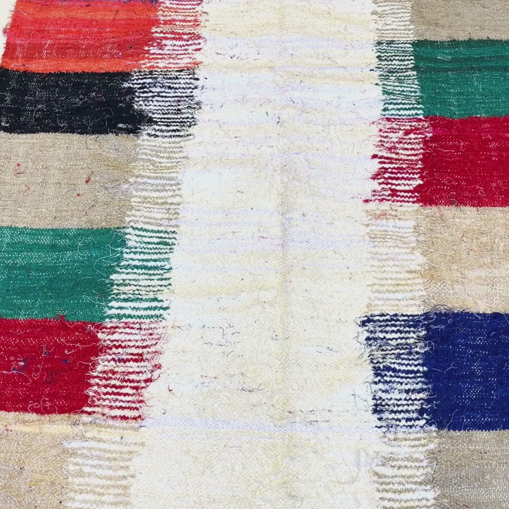 Tapis berbère Kilim Boucherouite n°2420 - Camino - 257 x 142 cm