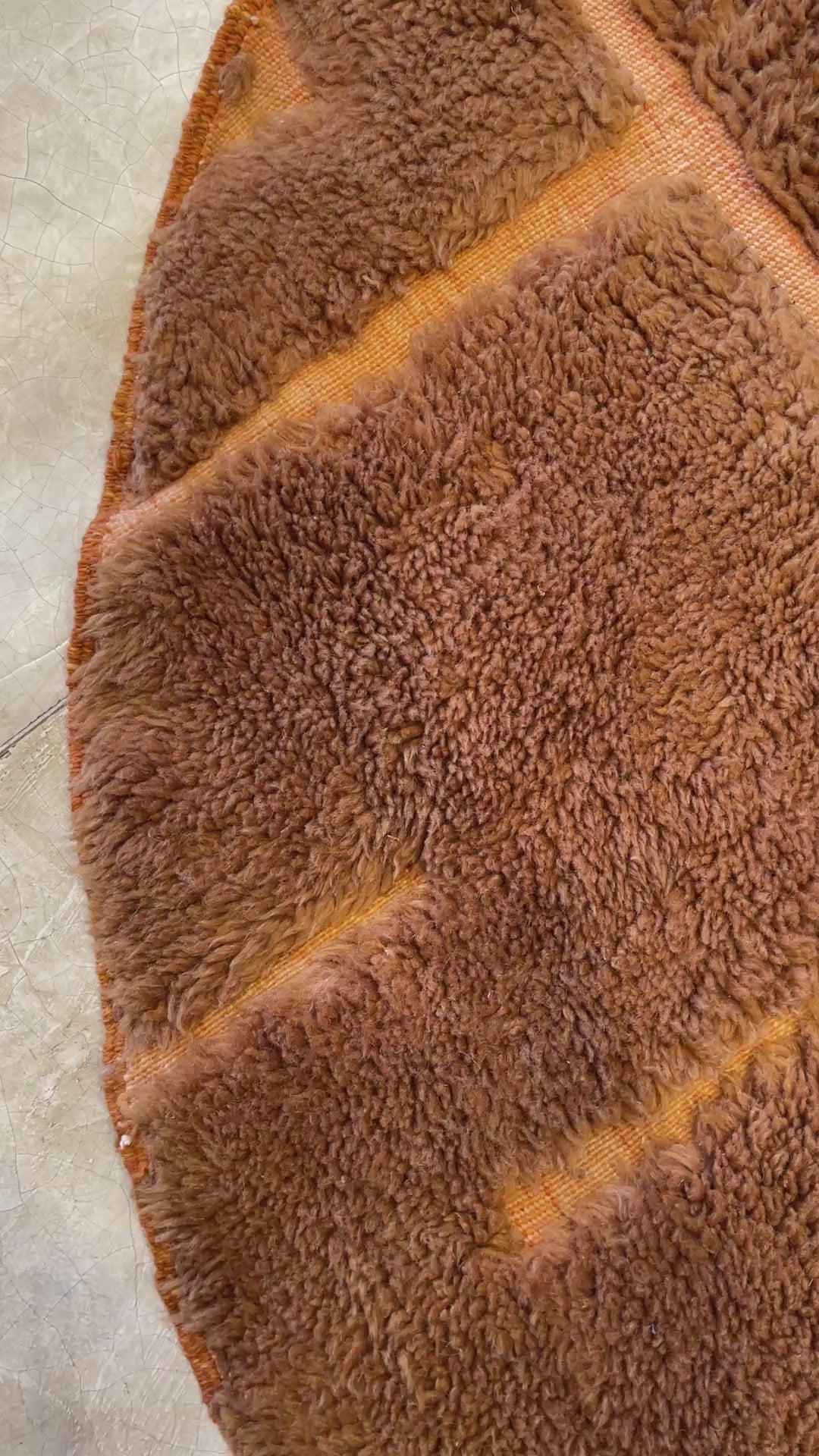 Tapis berbère rond n°2897 - Ocre - ⌀ 150 cm