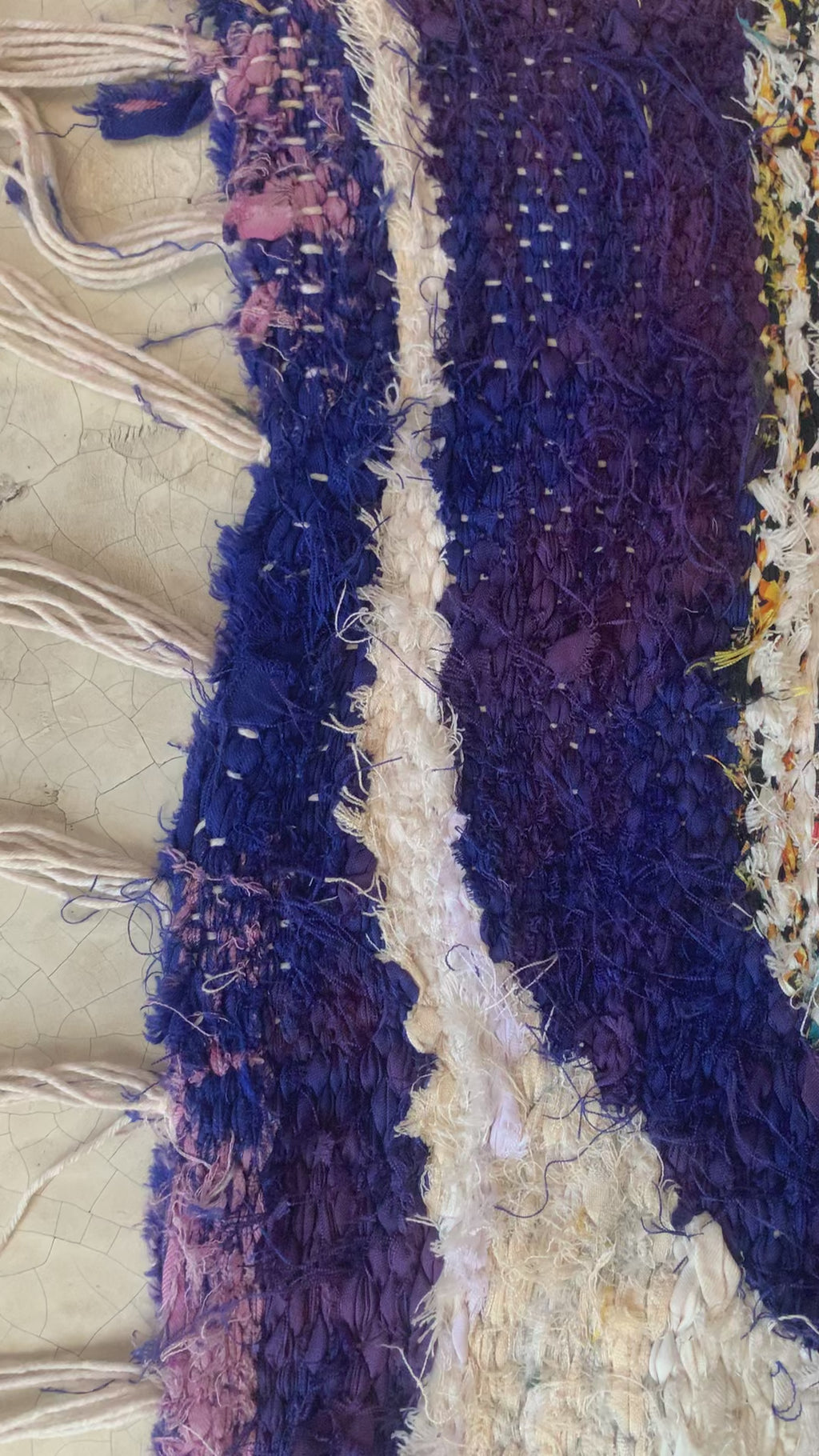 Tapis berbère Kilim Boucherouite n°2950 - Harmony - 241 x 145 cm